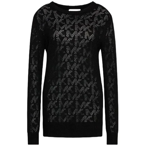 Michael_kors Sweater - MK LOGO MESH BF SWTR black