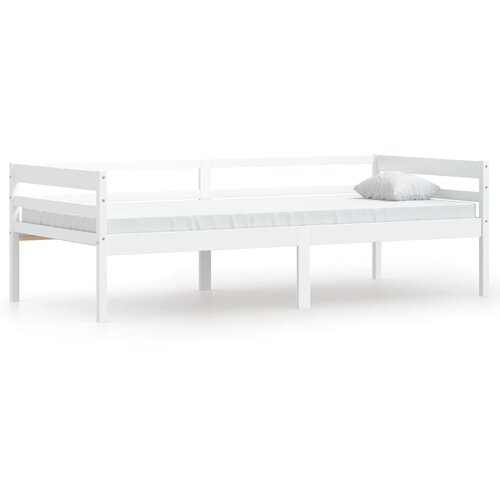  Okvir za krevet od masivne borovine bijeli 90 x 200 cm Slike