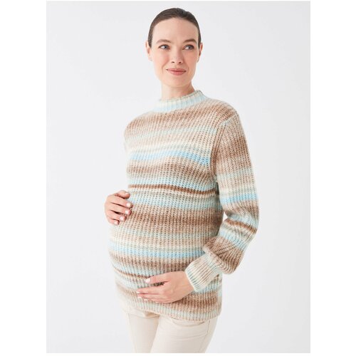 LC Waikiki Half Turtleneck Striped Long Sleeve Maternity Knitwear Sweater Slike