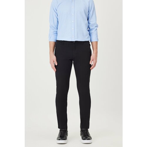 AC&Co / Altınyıldız Classics Men's Black Canvas Slim Fit Slim Fit Side Pocket Chino Trousers Cene