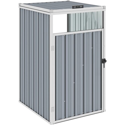 VidaXL Lopa za smetnjak siva 72x81x121 cm jeklo Slike