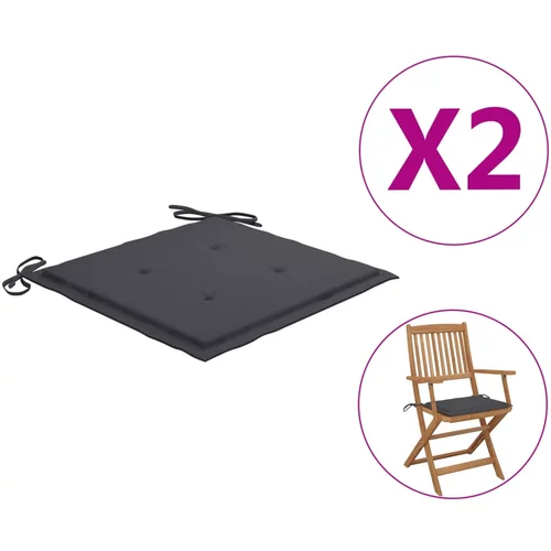 vidaXL jastuci za vrtne stolice 2 kom antracit 40x40x3 cm od tkanine