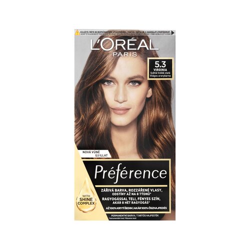 L&amp;acute;Or&amp;eacute;al Paris pr&amp;eacute;f&amp;eacute;rence trajna barva za lase 60 ml odtenek 5,3 virginia Slike