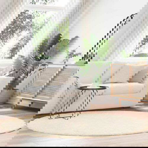 vidaXL Košata preproga krem 200x200 cm poliester Cene