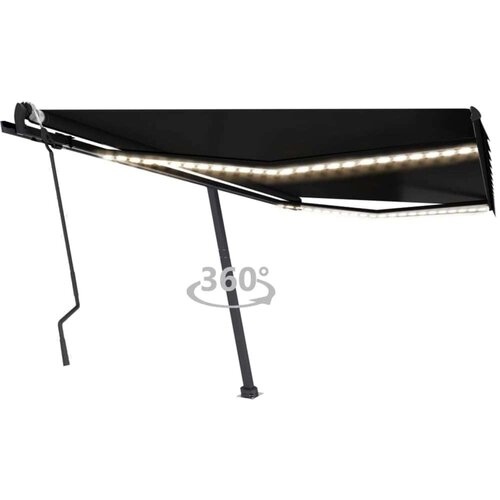  Tenda na ručno uvlačenje s LED svjetlima 400 x 300 cm antracit Slike