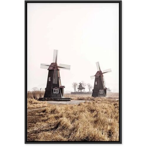  Slika - Wooden Windmill (1 Part) Vertical 60x90 U crnom drvenom okviru Cijene