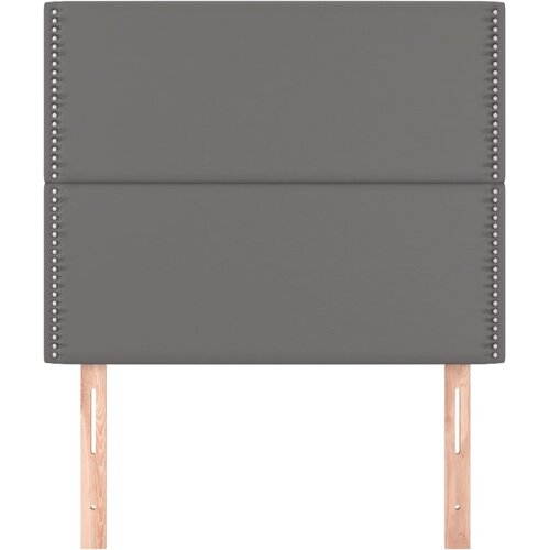  Uzglavlje sivo 100x5x118/128 cm umjetna koža Slike