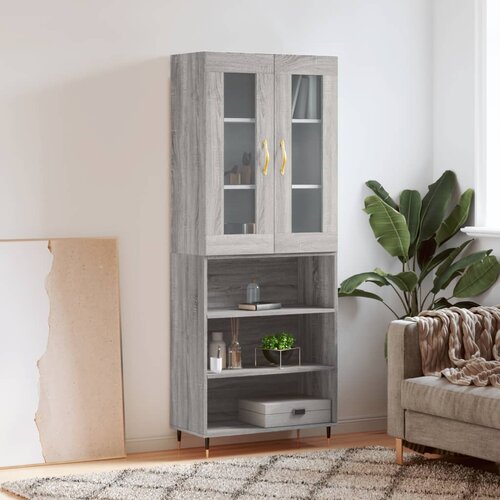 vidaXL Visoka komoda siva sonome 69 5x34x180 cm od konstruiranog drva Cijene