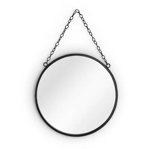 Tri O Okroglo ogledalo Sabine (Ø 25,5 cm, z okvirjem črne barve)
