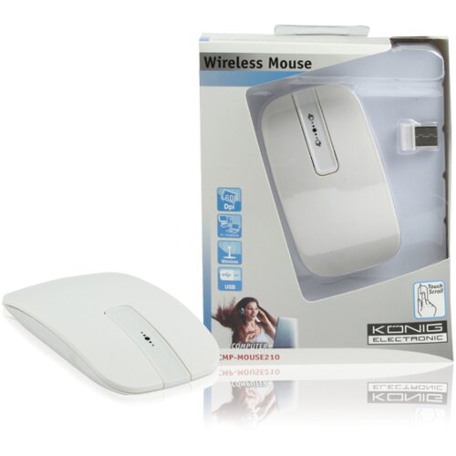 Konig Optički Wireless mi&amp;scaron;, 1600dpi 2.4GHz, boja bijela &amp;ndash; CMP-MOUSE 210 Slike