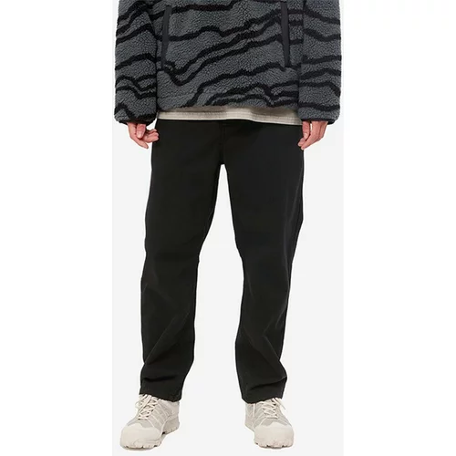 Carhartt WIP Pamučne hlače Flint Pant boja: crna, ravni kroj, I029919.BLACK-BLACK