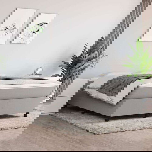  Box spring posteljni z vzmetnico svetlo siv 140x190 cm blago, (20738696) Cene