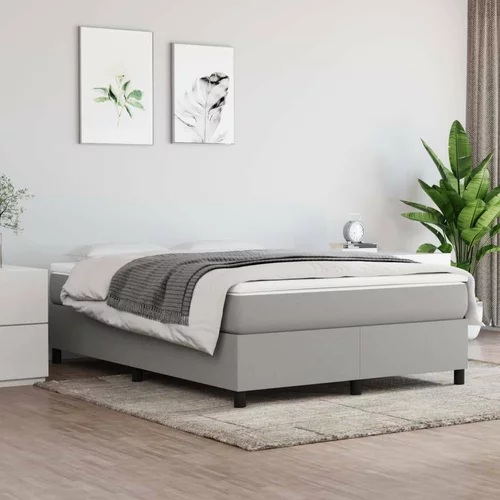  Box spring posteljni z vzmetnico svetlo siv 140x190 cm blago, (20738696)