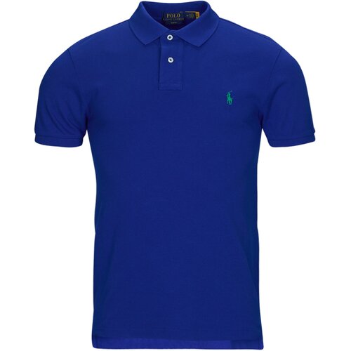 Polo Ralph Lauren Polo majice kratki rokavi POLO AJUSTE SLIM FIT EN COTON BASIC MESH Modra Slike