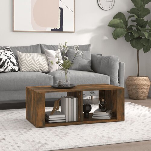 vidaXL Klubska mizica dimljeni hrast 100x50x36 cm inženirski les Cene