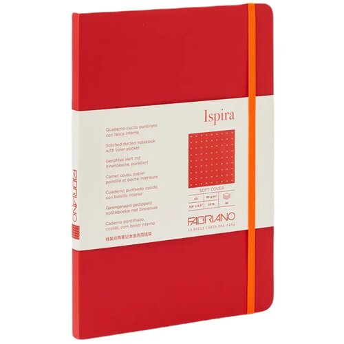  Ispira, notes maki povez, 96 lista, Fabriano, odaberite motiv A5 Tačke Crvena Slike