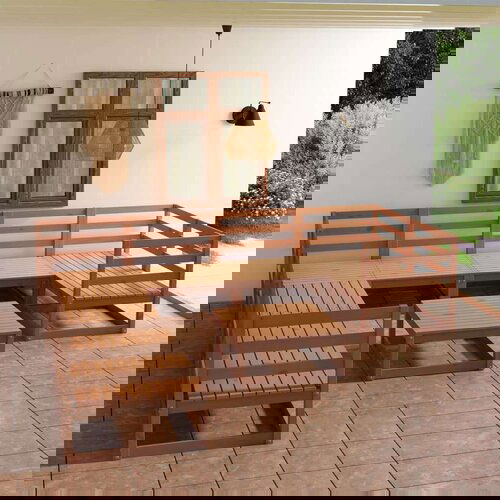  Vrtna sedežna garnitura 9-delna trdna borovina, (20998759) Slike