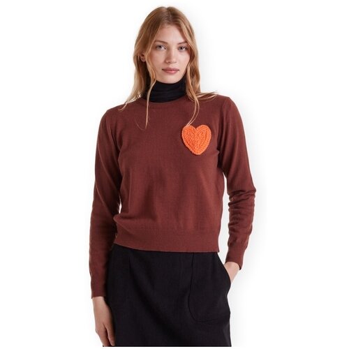 Compania Fantastica Puloverji COMPA&amp;Ntilde;IA FANT&amp;Aacute;STICA Knit 10239 - Brown Kostanjeva Slike