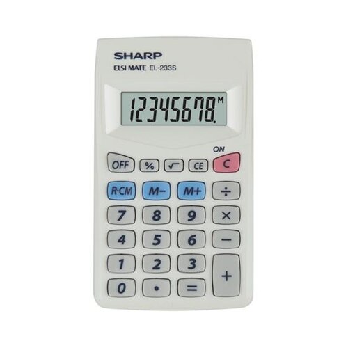 Sharp Kalkulator džepni 8mesta el-233s beli blister Slike