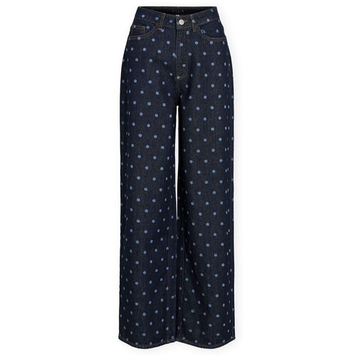 Vila Jeans straight Freya Pal Jeans - Dark Blue Denim Modra Cene
