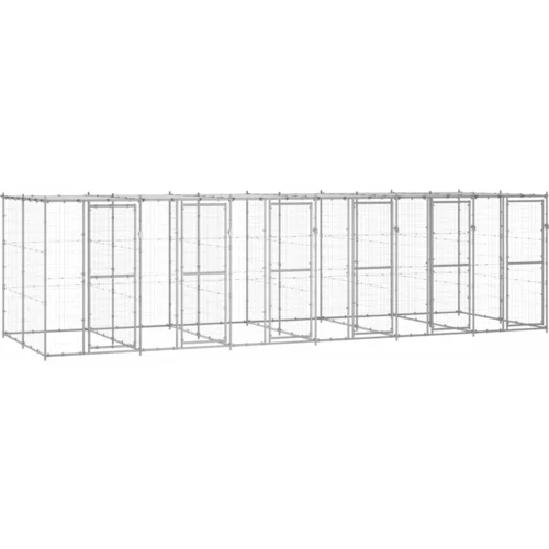  vanjski kavez za pse od pocinčanog čelika s krovom 14,52 m²