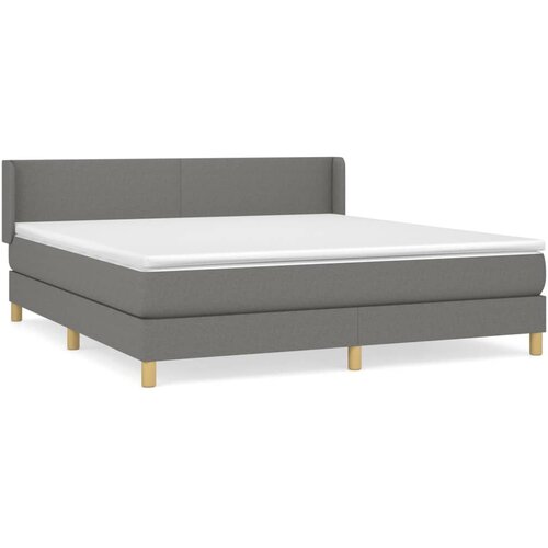 VidaXL Box spring postelja z vzmetnico temno siva 180x200 cm blago, (20790534) Slike