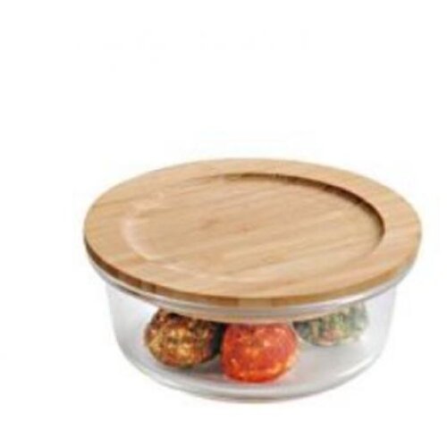 Olimp Sport Posuda staklena sa poklopcem od bambusa 13x6 cm KSP38023 Cene