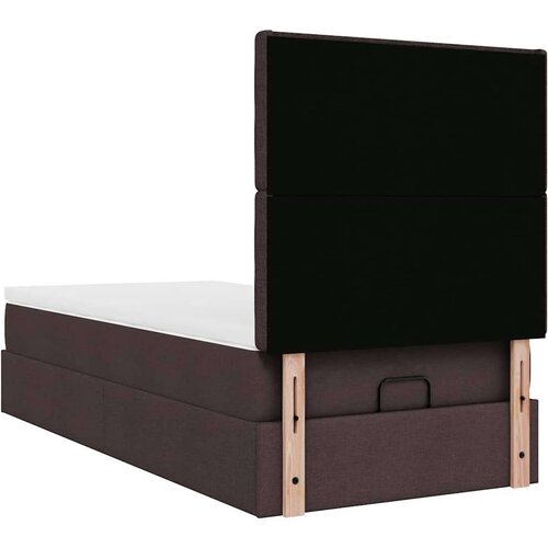 vidaXL Otomanski posteljni okvir z vzmetnico rjav 80x200 cm blago, (21608237) Cene