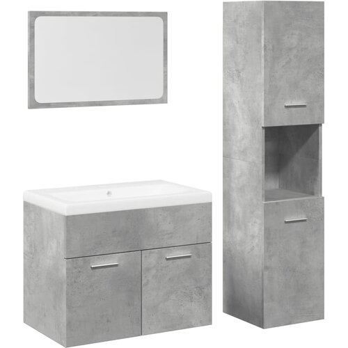  4-dijelni set kupaonskog namje&amp;scaron;taja siva boja betona drveni 60 x 38.5 x 46 cm Slike