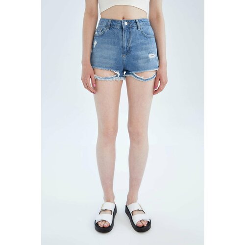 Defacto High Waisted Distressed Jean Short Cene