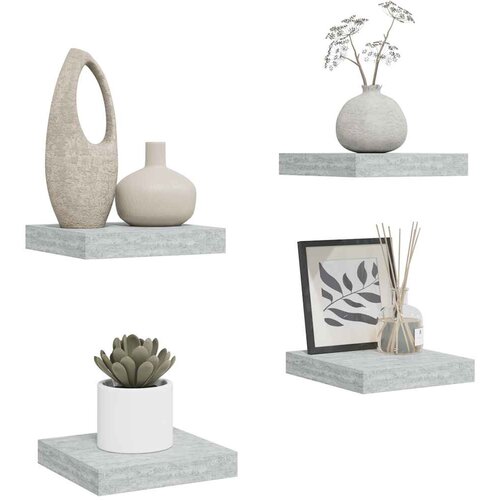  Plutajuće zidne police 4 kom boja betona 23 x 23,5 x 3,8 cm MDF Slike
