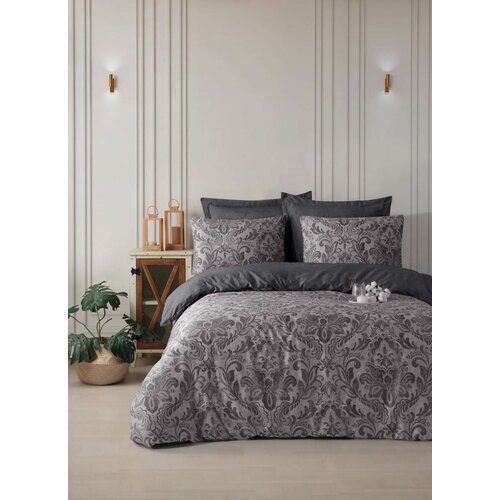 Lessentiel Maison set posteljina muster, 160x240 cm, tamnosivi Cene