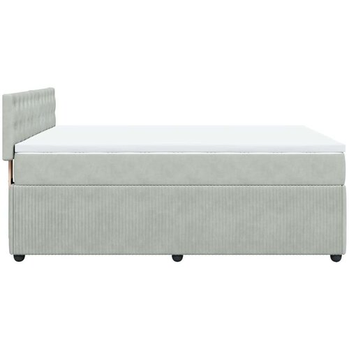 VidaXL Krevet s oprugama i madracem svjetlosivi 140x190 cm bar&amp;scaron;unasti Slike