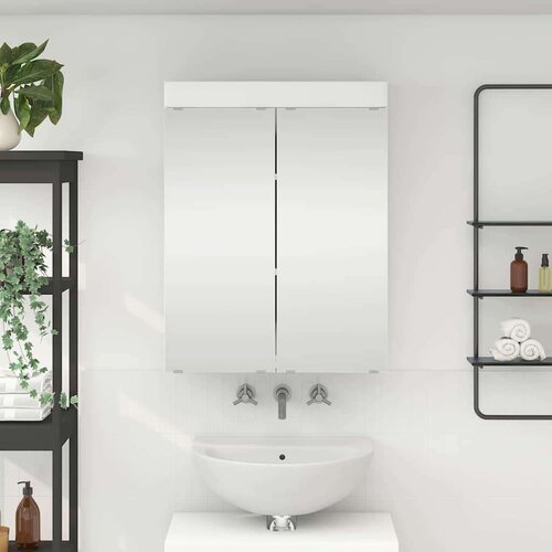  Kopalniška ogledalna omara z vrati TULUM Bela 60 x 16,5 x 78 cm, (5000157257) Cene