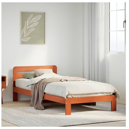 vidaXL Posteljni okvir brez vzmetnice voščeno rjav 90x190 cm borovina Cene