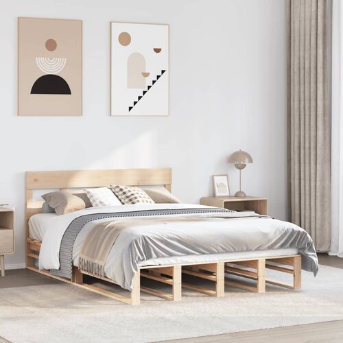 VidaXL Okvir kreveta bez madraca 140 x 190 cm od masivne borovine Slike