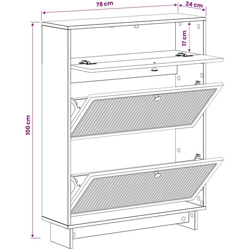 Ormar za cipele EDE 78 x 24 x 103 cm Konstruirano drvo Bijela Slike