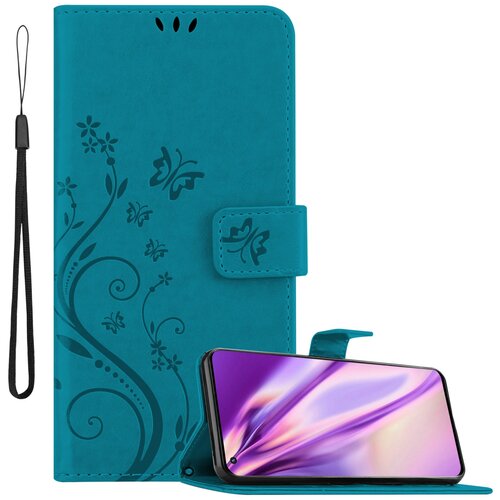 Cadorabo OnePlus v cvetlični modri barvi - za&scaron;čitni pokrov pri oblikovanju cvetja z magnetnim zapiranjem, stoječimi funkcijami in režami za kartice, (20592907) Cene