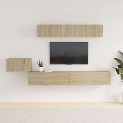 5-dijelni set TV ormarića boja hrasta sonome konstruirano drvo Cijene