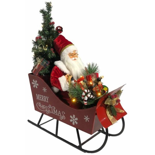  Deda Mraz U Kočijama 60cm Sa Zvukom I Svetlom Cene
