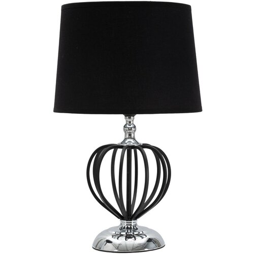 Mauro Ferretti Crna/u srebrnoj boji stolna lampa s tekstilnim sjenilom (visina 44,5 cm) Darky – Cijene