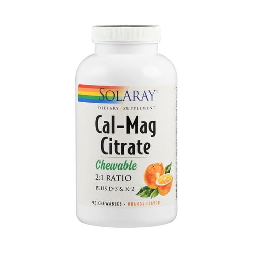 Solaray Cal-Mag citrat + D3 in K2 žvečljive tablete Cene