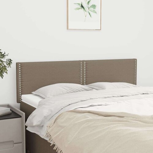  Posteljno vzglavje 2 kosa taupe 72x5x78/88 cm blago, (20736481) Slike