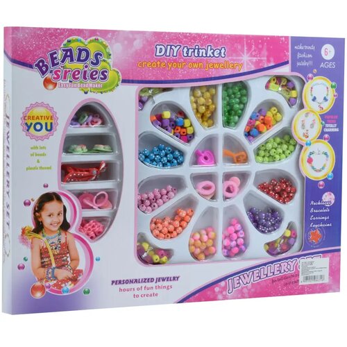 Magic Toys Beads Series: Set za izradu nakita s perlicama, gumicom za kosu i kopčom za kosu s više od 500 perli Cene