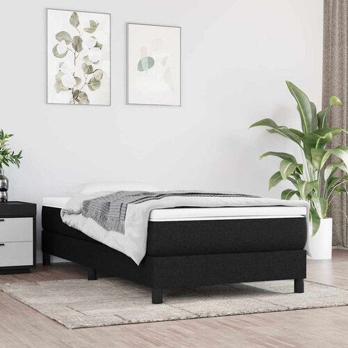  Krevet s oprugama i madracem crni 100 x 200 cm od tkanine Cijene