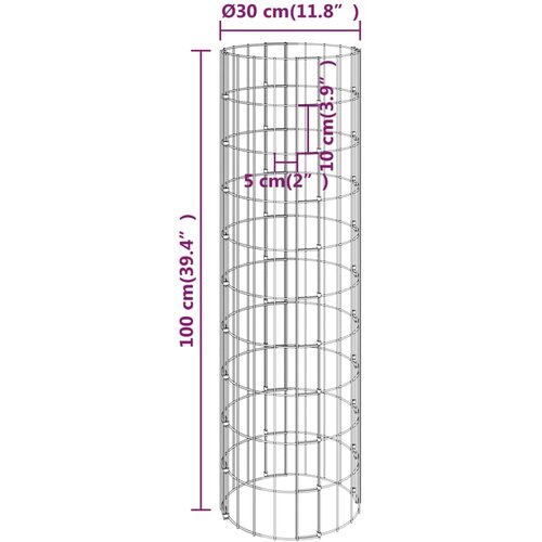  Kružne gabionske povi&amp;scaron;ene gredice 4 kom &amp;Oslash;30 x 50/100/150/200 cm Slike