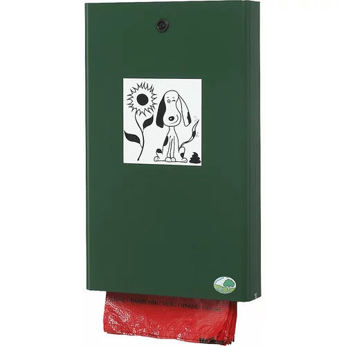 VAR Podajalnik vrečk za pasje iztrebke, VxŠxG 430 x 265 x 60 mm, mah zelen