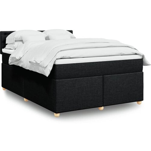 vidaXL Krevet s oprugama i madracem crni 140 x 190 cm od tkanine Cijene