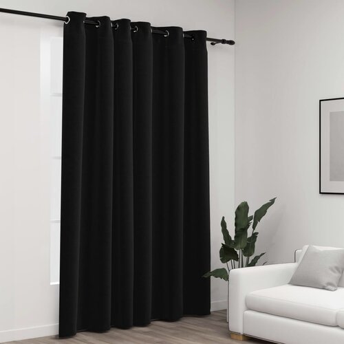 VidaXL Zatemnitvena zavesa z obročki videz platna antracitna 290x245cm, (20767805) Slike