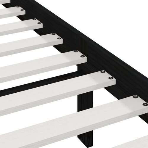VidaXL okvir za krevet od masivne borovine crni 140 x 190 cm Slike